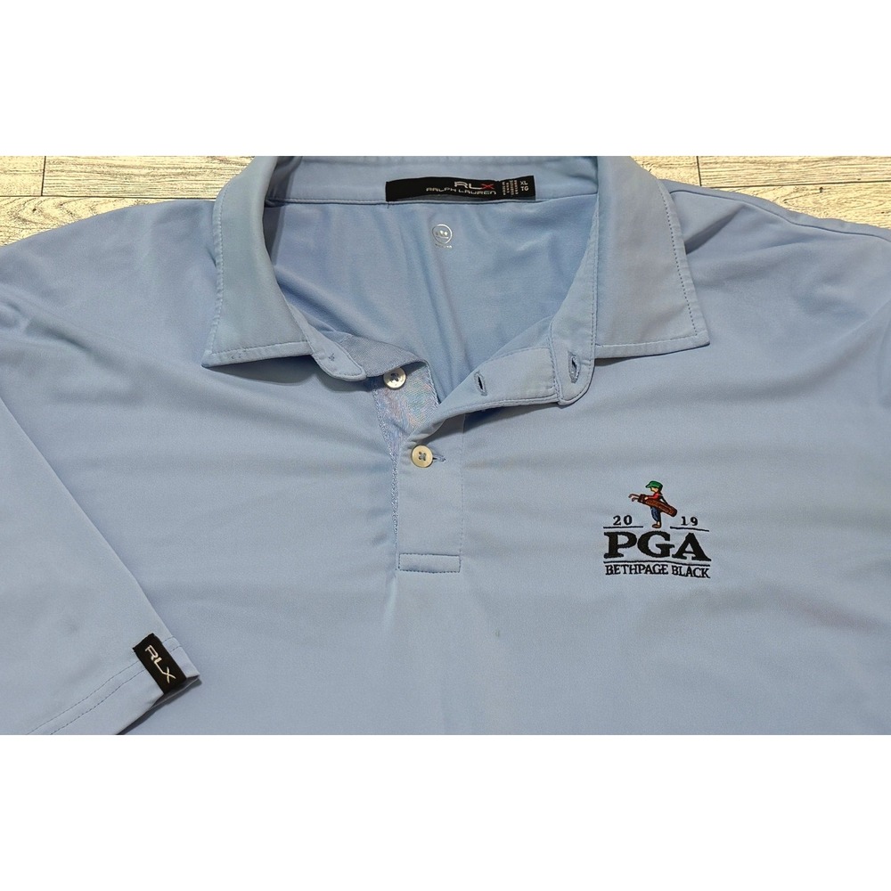 RLX Ralph Lauren 2019 PGA Bethpage Black Golf Polo Shirt Blue Mens XL